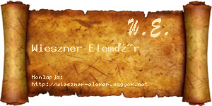 Wieszner Elemér névjegykártya